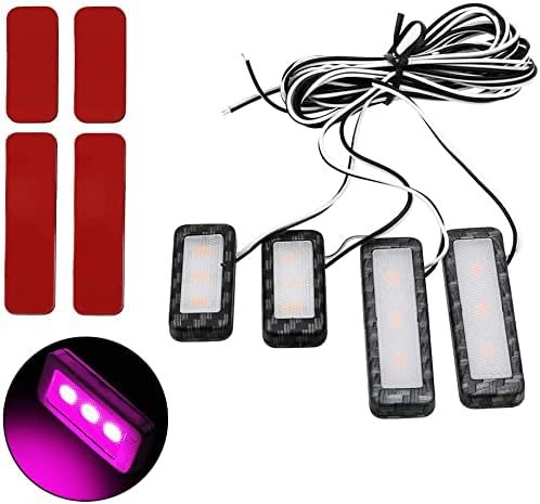 Automotive Door Handle Lights,12V 4pcs LED Interior Lights Multicolor Universal Fit for Car Interior Atmosphere Light (Blue)