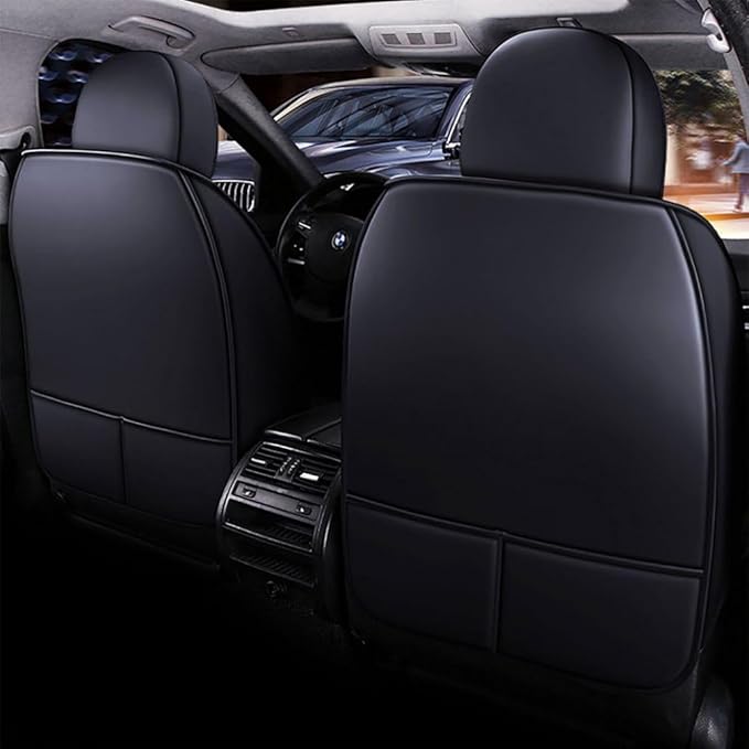 for Chevy Equinox Seat Covers 2005-2026, Full Coverage Customized Car Seat Covers, Premium Leather Waterproof Stain-Resistant Easy to Install (Standard 5 Seats, Black)