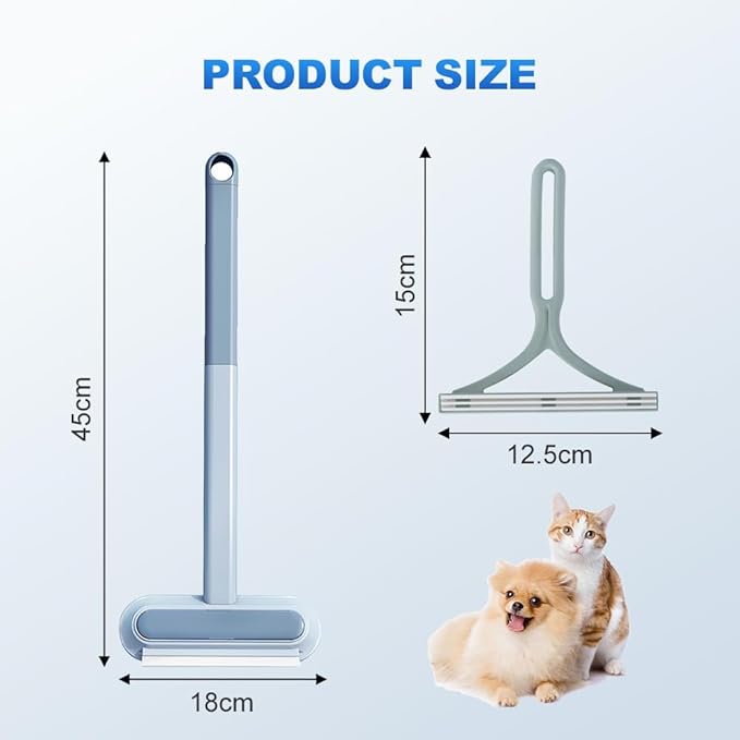 Moonboat Multifunctional Hair Removal Brush, Cleaner Pro Pet Hair, Cat Dog Hair Broom Lint Remover Scraper, Suitable for Carpet Rugs Bed Couch Curtains (B-2PCS)