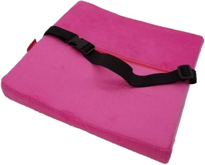 Bookishbunny 2pc High Resilience Memory Foam Seat Chair Waist Lumbar Back Support Cushion Pillow Car Office Home (Pink)