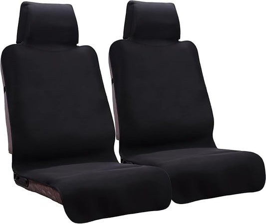 INFANZIA Premium Waterproof Seat Cover Towel Protector Neoprene Universal Fit, Upgraded 100% Washable & Removable Non-Slip Sweat Carseat Towel Covers, Perfect for Gym/Yoga/Workout（Black,2PCS