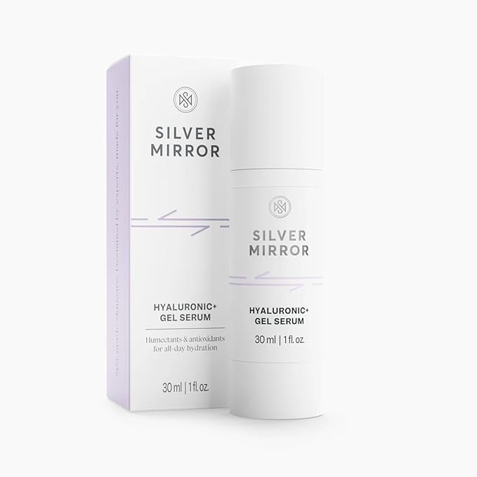 Hyaluronic Acid Serum for Face (1 Fl Oz) Gel Serum for Face, Hydrate, Plump, Brighten, Tone and Smooth the Appearance of Wrinkles, for All Skin Types, By Silver Mirror