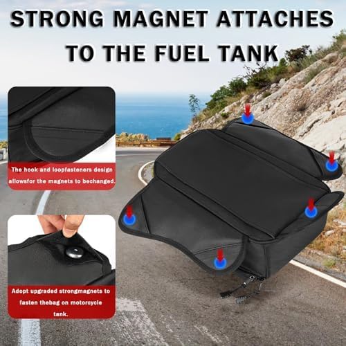 Motorcycle Tank Bag for Honda NT1100 NT 1100, Magnetic & Strap Mount Tank Bag for Motorcycles, Motorcycle Touring Navigation Luggage Bag Tank Bags, B Magnetic