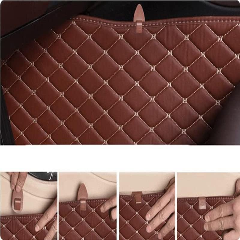 Custom All-Weather Protection Luxury Leather Floor Mats for Cars SUVs Trucks According Anti-Slip Leather Floor mats ﻿ (32,Purple and Black Beige)