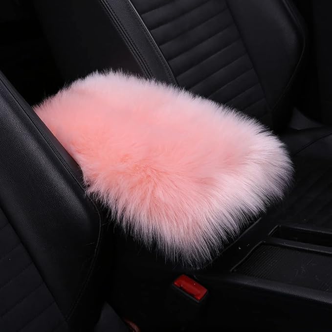 Center Console Cushion Pad Armrest Pad, Furry Armrest Cover, Car Interior Accessories, Blue