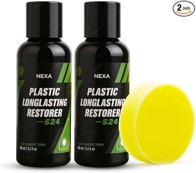 Plastic Longlasting Restorer for Car, Black Plastic Car Trim Restorer (2 PCS)