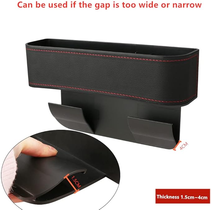 JEYODA Car Seat Gap Filler Organizer, Car Organizer Front Seat，Pack Auto Console Side Storage Box with Cup Holders，Car Organizers and Storage for Holding Phone, Sunglasses, Wallet 1PC (red)