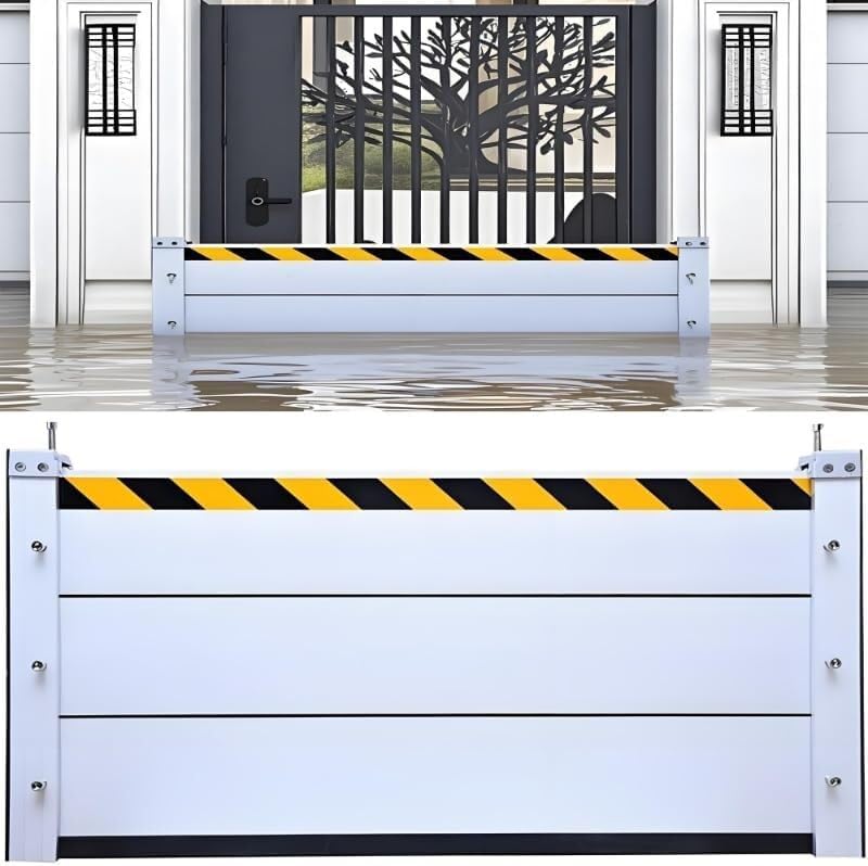 Flood Barriers for Home Exterior,Aluminum Alloy Outdoor Garage Doors Water Barriers for Flooding(H15.7Inch,L13.5FT)