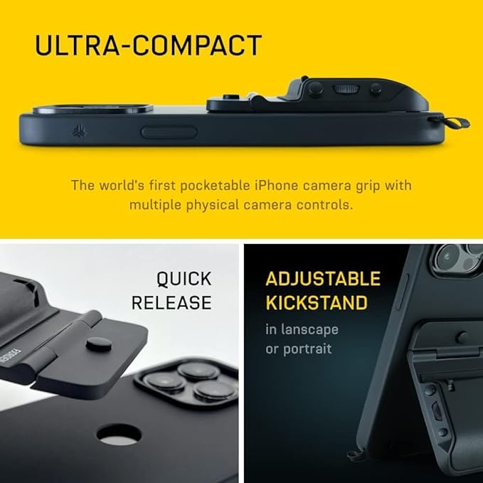 FJORDEN Pro Bundle for iPhone 15 Pro - Includes Fjorden Camera Grip, MagSafe iPhone Case, Wrist Strap & Carry Case - Shoot Like A Pro with Your iPhone