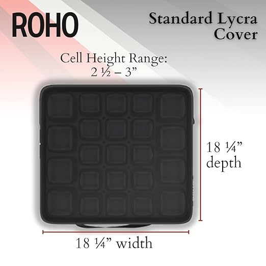 ROHO MOSAIC Cushion, 18" x 18" Inflatable Seat Cushion with Adjustable Air Cells, Two-Way Stretch Lycra Cover, Non-Skid Bottom, Lightweight & Portable for Wheelchairs, Office Chairs, Cars & Home