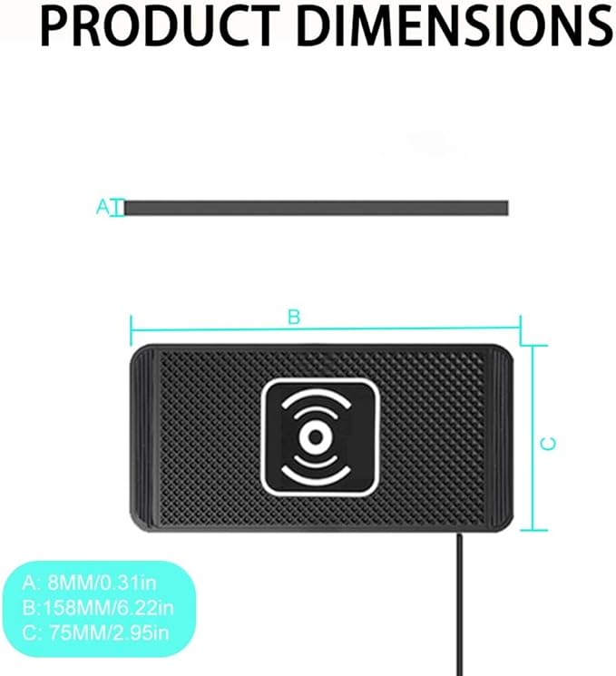 Wireless Car Charger Pad for Nissan Leaf 2011-2026, Type-C/USB 15W Car Wireless Charger Non-Slip Cordless Charging Mat Car Accessories,A-30cm USB Interface