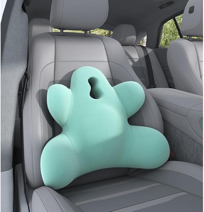 Lumbar Support Pillow for Office Chair, Back Pillow Lumbar Support for Car, Chair, Sofa - Improve Lower Back Pain Relief & Sitting Posture, Memory Foam Back Cushion for Long Sitting (Grey)