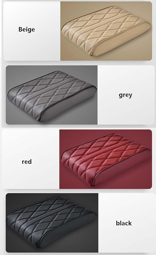 Car Center Console Cover for Lincoln Nautilus 2024-2025,Armrest Box Mat,Car Armrest Box Pad,Center Console Cushion,Leather Car Armrest Box Pad,Scratch Resistant,Comfort Elbow,A-Red