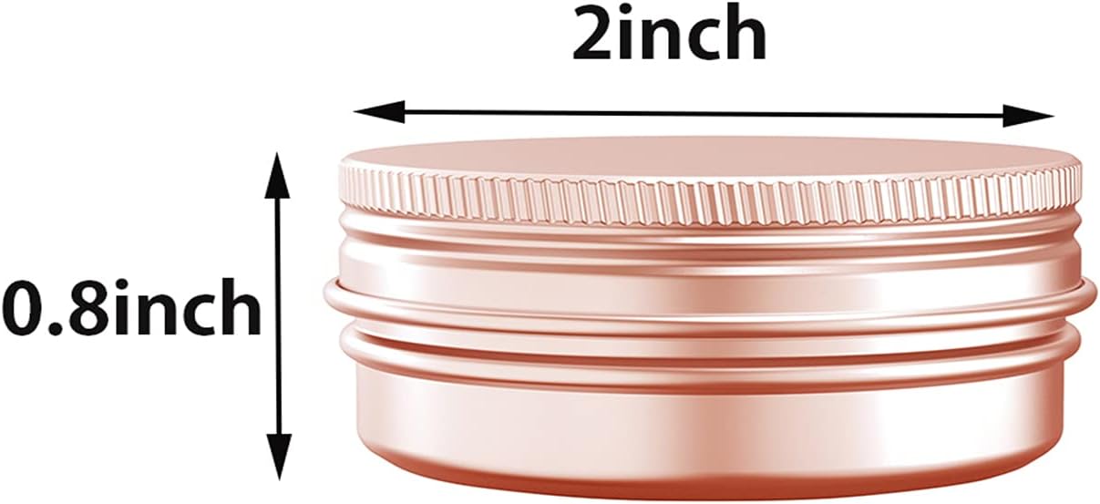 1 Ounce Aluminum Tin Jar with Screw Cap 30mL Tin Cans Refillable Containers for Cosmetic, Lip Balm, Cream, Lotion, Balms, Spices, Salve, Rose Gold 20 Pcs