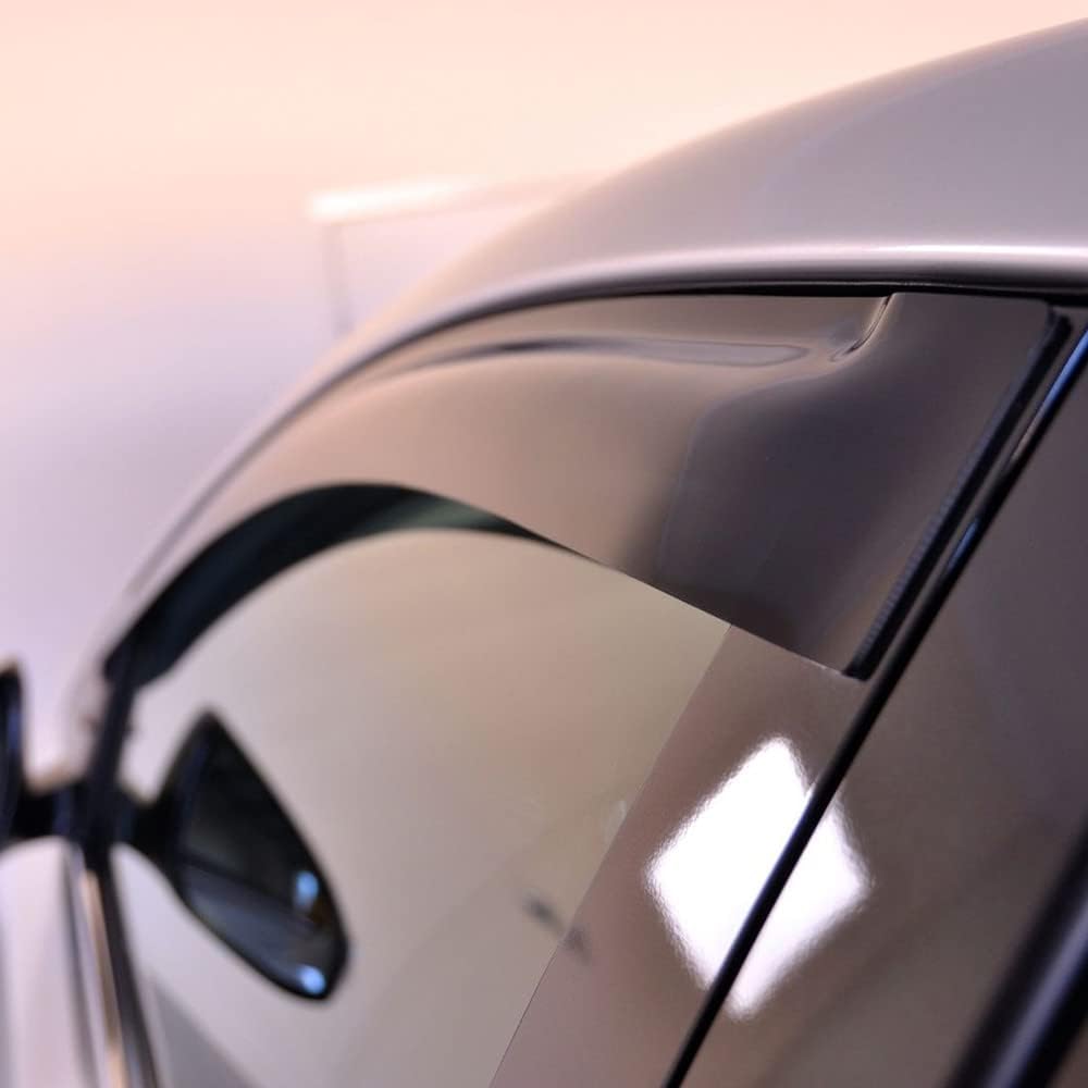 94544 Side Window Visor Wind Vent Deflector, 4pcs Out-Channel Tape-On Nice Sun Shade Rain Guards Set fit for 2014-2018 Kia Forte Sedan K3