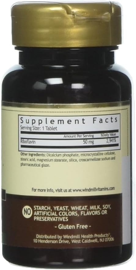 Windmill Vitamin B-2 50 mg Tablets - 100 ea (6 Pack)