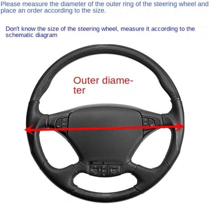 Car Semi Truck Van Leather Steering Wheel Cover Fits 14 15 16 17 18 19 Inch Maximum Grip Non Slip Durable Universal Fit for Most Vehicles (50cm/19.5in,Black)