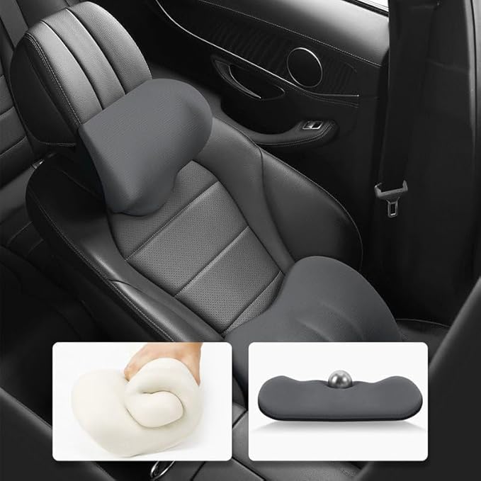 Car Memory Foam Pillow for Honda Civic Coupe/Sedan 2016 2017 2018 2019 2020 2021,Neck and Back Support Car Seat Kit Long Drive Essential Neck Pillow Lumbar Support Cushion,Blue
