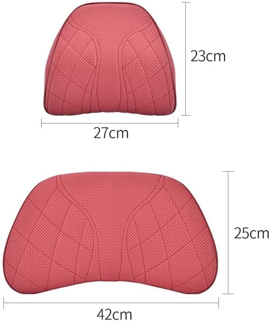 for Chevy Silverado 2007 2008 2009 2010 2011 2012 2013 Leather Car Seat Headrest Lumbar Cushion, Lumbar Support Pillow for Car,for Driving Traveling Relieving Neck Fatigue,2-B Black