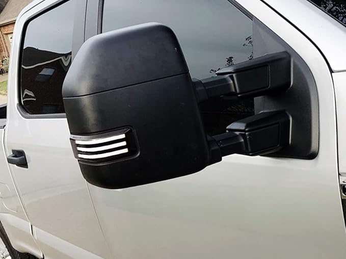 iJDMTOY Semi-Clear Lens Dynamic Sequential Blink Triple-Row Full LED Side Mirror Turn Signal Light Assembly Kit Compatible with 2017-2022 Ford F-250 F-350 Towing Mirror