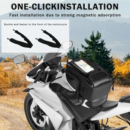 Motorcycle Tank Bag for Honda VFR 800 X Crossrunner VFR800 800X, Magnetic & Strap Mount Tank Bag for Motorcycles, Motorcycle Touring Navigation Luggage Bag Tank Bags, B Magnetic