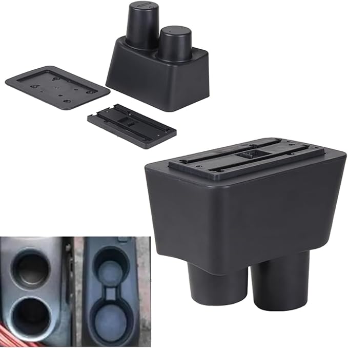 AULPHIKE Compatible with Nissan Versa Armrest 2012-2019 Center Console Organizer Armrests Double Layer Storage Space with Cup Holder