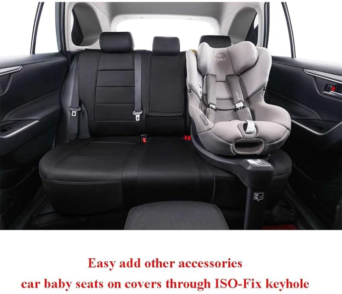 EKR Rav4 Seat Covers Custom Fit for Toyota Rav4 (Hybrid) SE/XSE & (PHEV) GR Sport 2026,Car Seat Cover Full Set for SUV,Water-Resistant, Non-Slip, Easy Clean,Neoprene(Black)