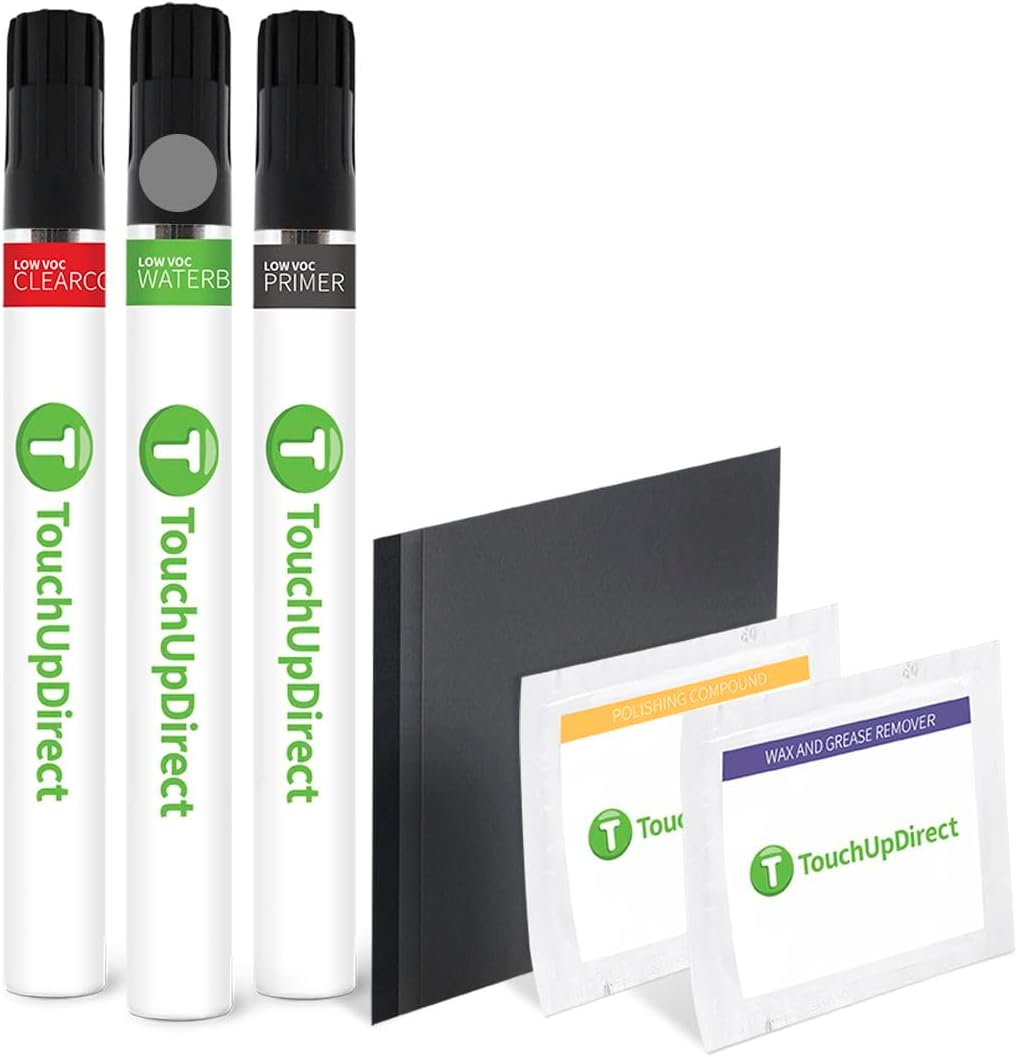 TouchUpDirect 1L0 Cutting Edge Metallic Compatible with Toyota Exact Match Touch Up Paint Brush - Platinum Kit