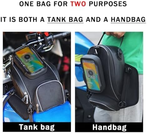 Motorcycle Tank Bag for Yamaha FZ 07 2015-2017, Magnetic & Strap Mount Tank Bag for Motorcycles, Motorcycle Touring Navigation Luggage Bag Tank Bags,A Strap