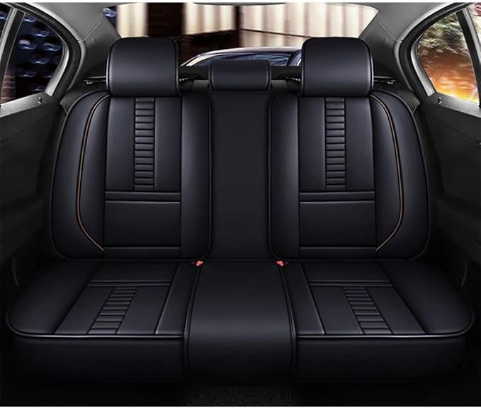 for Chevy Equinox Seat Covers 2005-2026, Full Coverage Customized Car Seat Covers, Premium Leather Waterproof Stain-Resistant Easy to Install (Standard 5 Seats, Black&Coffee)