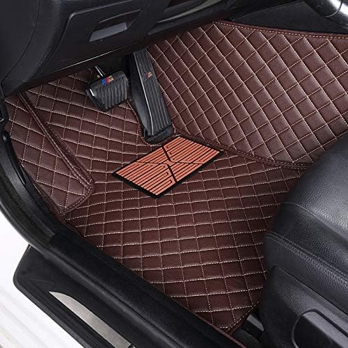 Custom Floor Mats for Cars fit 95% Sedan SUV Sports Car Full Coverage All Weather Men Women Pads Protection Non-Slip Leather Floor Liners (Black Horizontal Stripes)