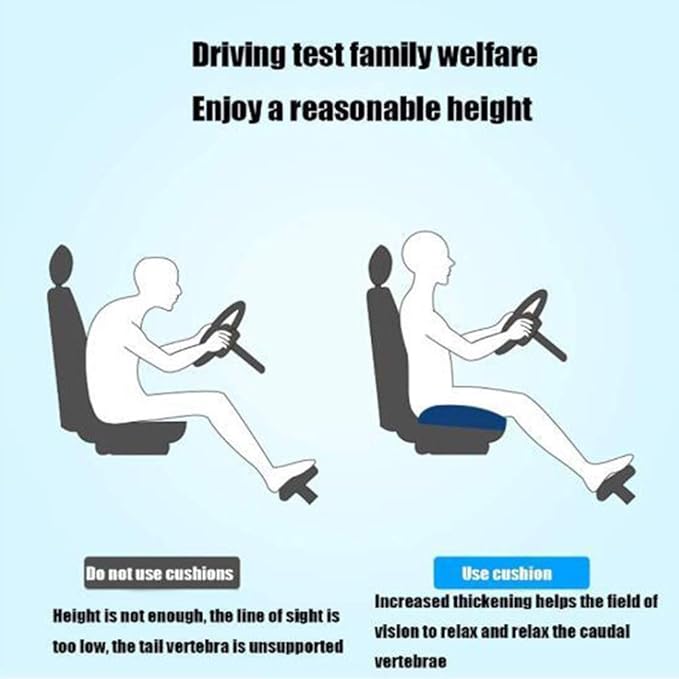 Srutirbo Car Booster Seat Cushion Heightening Height Boost Mat, Breathable Mesh Portable Car Seat Pad Angle Lift Seat for Car, Office,Home (Black)