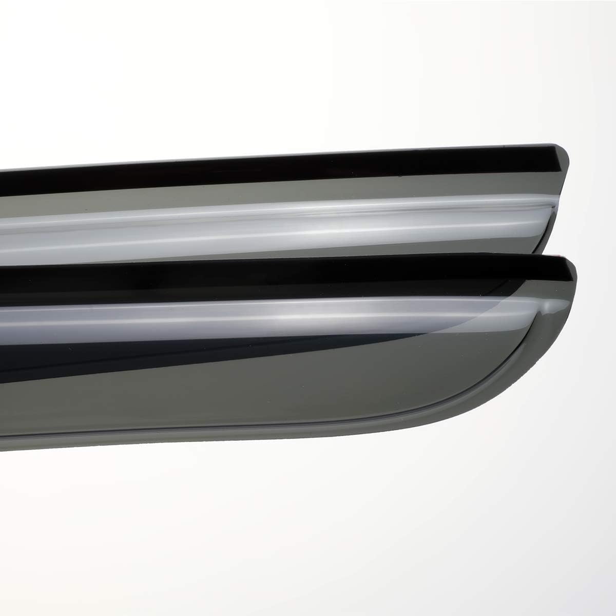4pcs Shatterproof Rainproof Sun Rain Guards Shield Side Window Wind Deflectors Dark Smoke Vent Window Visors for F-150 04-08 Lincoln Mark LT 06-08 SuperCrew/Crew Cab 94443