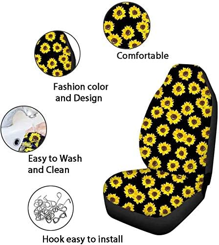 FKELYI Universal Car Seat Covers - Full Set for front, rear & gear shift - Camo Seat Protector Accessories with Steering Wheel, Cup Coasters & Headrest Covers
