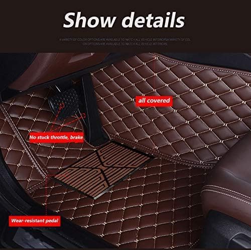 Custom Floor Mats for Cars，Luxury Full Coverage All Weather Car Floor Mats，Leather Car Mat Set ， Floor Mats for 99% of Cars, Trucks & SUVs (Blue Double Spelling)