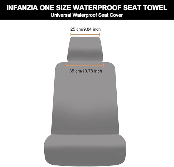 INFANZIA Premium Waterproof Seat Cover Towel Protector Neoprene Universal Fit, Upgraded 100% Washable & Removable Non-Slip Sweat Carseat Towel Covers, Perfect for Gym/Yoga/Workout（Purple,1PCS