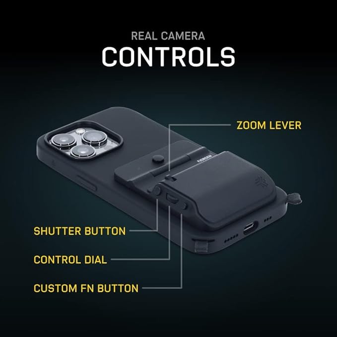 FJORDEN Pro Bundle for iPhone 15 Pro - Includes Fjorden Camera Grip, MagSafe iPhone Case, Wrist Strap & Carry Case - Shoot Like A Pro with Your iPhone