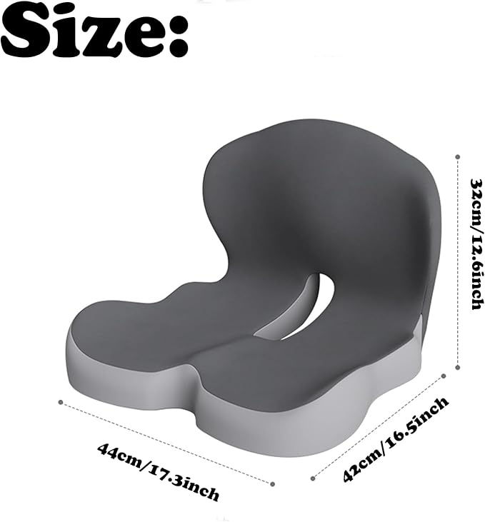 Back and Seat Cushion, Car Seat Cushion for Cars with Lumbar Support,Seat Cushion for Truck Driver, Ergonomic Memory Foam Non Slip Seat Skin with Back Support for Office Chair, Car Seat(D Type)