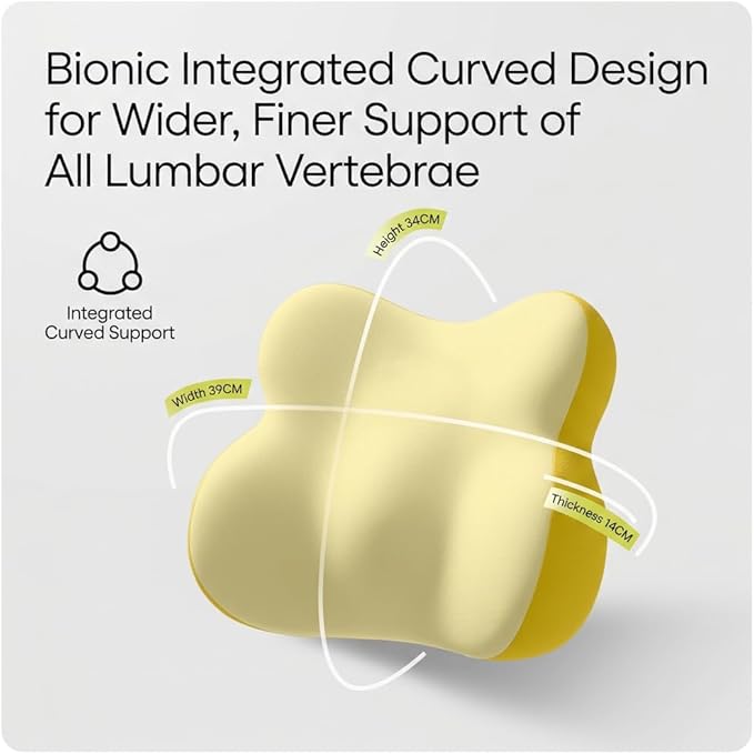 Car Headrest Pillow & Lumbar for Audi A4 2005 2006 2007 2008 2009 2010, Car Seat Neck Pillow Back Support, Breathable All-Season Automotive Seat Cushions, 2PCS,D Dual Yellow