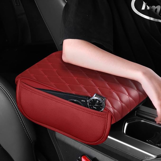 Universal Car Armrest Pad for Lexus GX J150 J120 GX 460 400 GX OR Leather Armrest Box Center Console Cover Pad Waterproof Arm Rest Protector Decor Accessories,Black01, normal