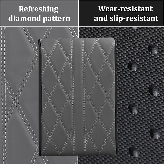 Car Center Console Cover, Memory Foam Leather Vehicle Armrest Seat Box Pad Protector, Comforable Waterproof Automotive Center Middle Cushion Mat Accessories, Universal Fit (Beige)