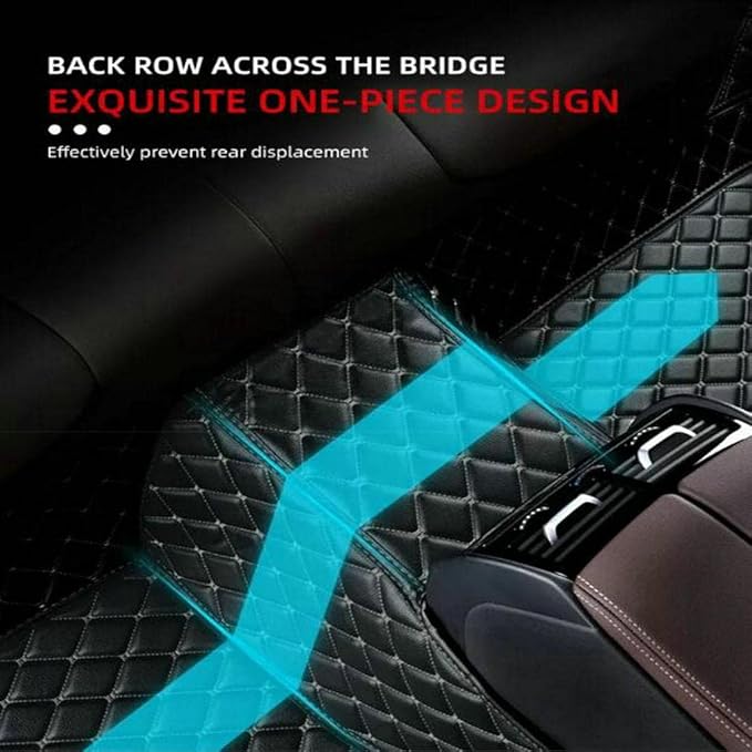 TREGOO All Weather Car Mats Custom Fit Non Slip Floor Mats for 1998-2025 Cars Personalized Leather Protection Pads Suitable for Men Women (Edge Green, Medium Black, Beige)