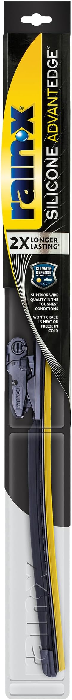 Rain-X Silicone AdvantEdge Wiper Blade 18" Windshield Wiper Blades Replacement, All-Weather Performance Lasts 2X Longer, Premium Beam, Installock Adapter for Easy Fit (Pack of 1)