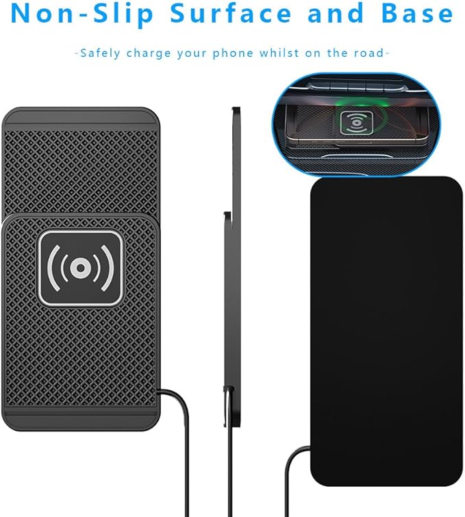 Wireless Charging Pad for Car for Kia K4 2025, Non-Slip Type C/USB 20W Fast Phone Charging Pad DIY Trim-to-Fit No Interior Damage,B&Type-C