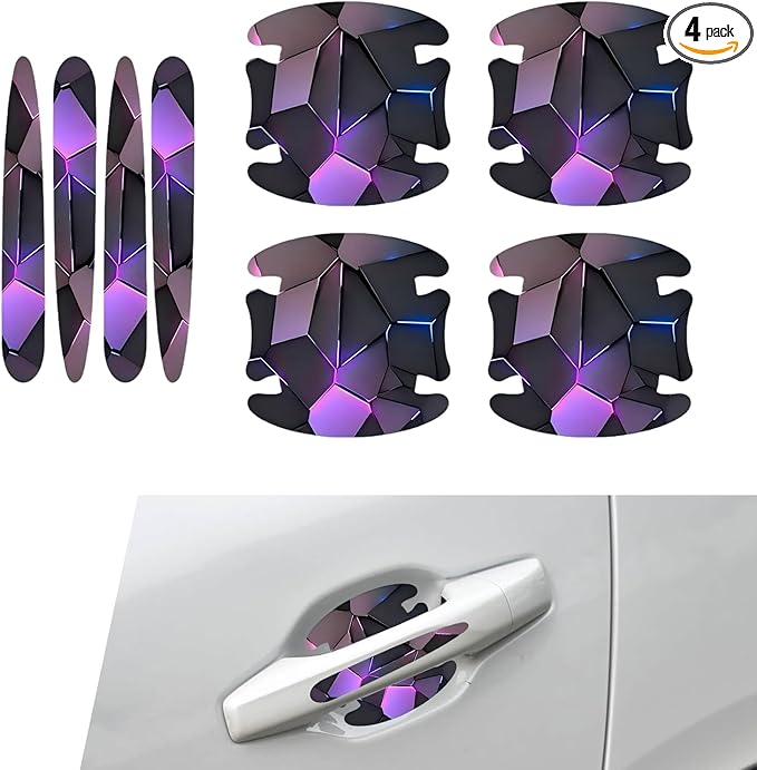8 PCS Car Door Handle Scratch Protectors, Scratch-Proof Door Cup Protectors, Automotive Door Handle Paint Protective Film, Universal for Most Cars (Style 3)