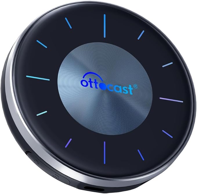 OTTOCAST P3 OttoAiBox - 2024 Android 12 CarPlay AI Box, Wireless CarPlay & Android Auto Adapter, 8GB+128GB, HDMI Output, GPS, Video Viewing YouTube, Netflix, Tiktok, etc