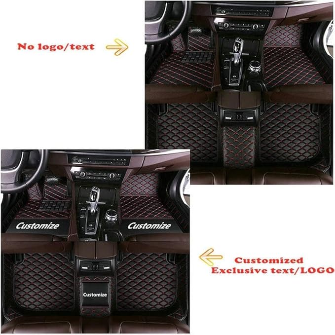 Custom Making Car Floor Mats Protection Pads for 99% Sedan/Coupe/Hatchback/SUV/Pickup Men Women Car Floor Mats Coverage Pads Anti-Slip Leather Floor Lining (Black Blue)