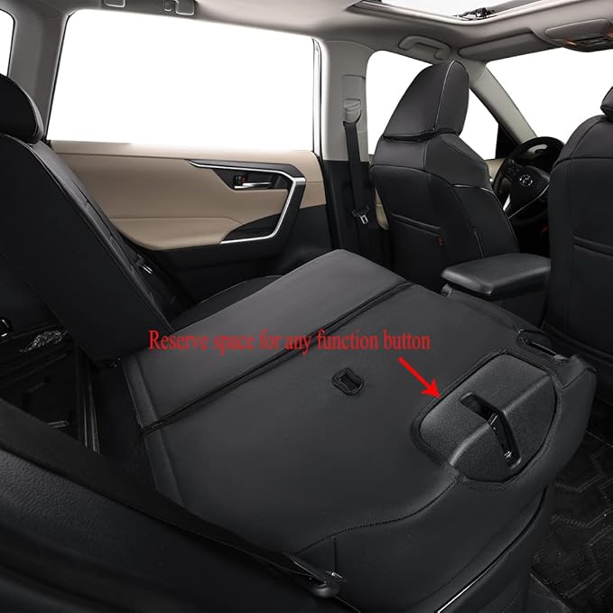 EKR Rav4 Seat Covers Custom Fit for Toyota Rav4 (Hybrid) LE/XLE Premium 2026, Leather Car Seat Cover Full Set for SUV,Faux Leather(Black)