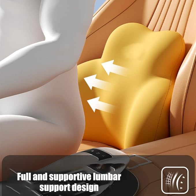 Car Lumbar Support Pillow for Porsche 718 Boxster 2025 Memory Foam Back Support Cushion Breathable Car Seat Lumbar Pad Accessories,Grey