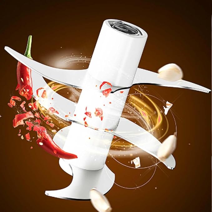 Electric Garlic Chopper, Mini Portable Veggie Cutter with 4/6 Stainless Steel Blades, Portable Wireless Rechargeable Mini Electric Garlic Food Chopper for Garlic, Onion, Chili, Nuts (Purple,250ML)